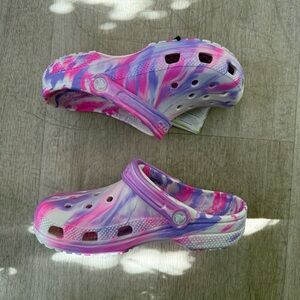 Crocs Classic Glow Marbled Clog Pink Crush 210718-6TX Size J5 & J6 New